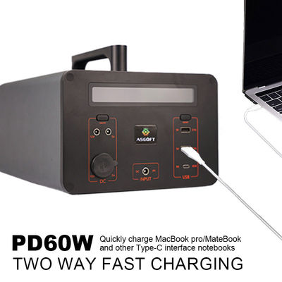 Portable Emergency Power Station Solar Generator 500W 288000mAh DC AC Dengan Led Display