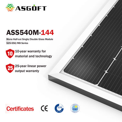 Sistem Panel Surya Mono Bifacial 450w 500w 540w Transparan Untuk Rumah