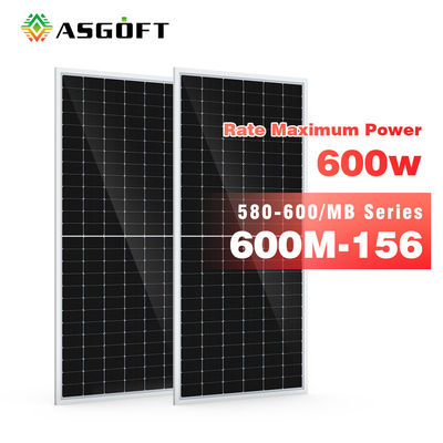 Full Black Off Grid 600 Watt Solar Photovoltaic Monocrystalline PV Panel System Untuk Listrik Rumah