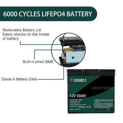 Baterai Lithium Ion Lifepo4 50ah 12V 50Ah 10kwh Untuk Sepeda Motor