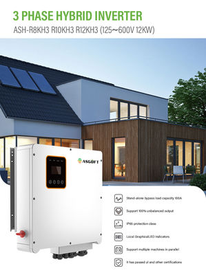 7kw 8kw 10kw 15kw Hybrid Solar Inverter 48v 240v Penyimpanan Energi Fase Terpisah