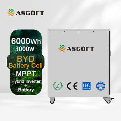 6Kwh lifepo4 Baterai Tenaga Surya Pengisian Sistem Baterai Penyimpanan Energi Inverter 6KW
