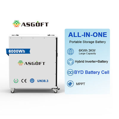 Pengisian Cerdas Baterai 6Kwh lifepo4 dengan Daya Seluler Portabel Inverter 3000W