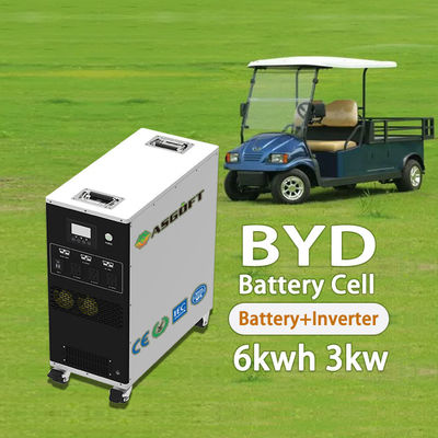 Semua Dalam Satu Penyimpanan Energi Baterai 6Kwh Lifepo4 Paket Baterai Inverter 3000W MPPT