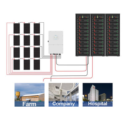 20KW 30KW tegangan tinggi Lifepo4 baterai generator surya 50KW-750kw Sistem penyimpanan energi surya industri