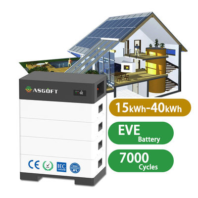 Sistem penyimpanan energi rumah bertekanan tinggi 15kwh-40kwh 100Ah baterai lithium ion baterai surya yang dapat ditumpuk