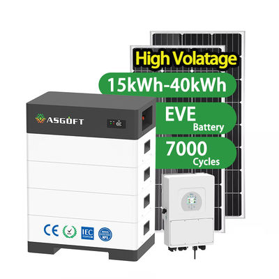 Generator surya tegangan tinggi 100Ah 15kwh-40kw Baterai penyimpanan energi yang dapat ditumpuk 100Ah baterai lithium ion rumah tangga
