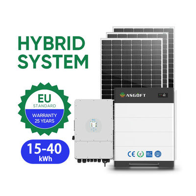 Penyimpanan energi rumah yang dapat ditumpuk 15kwh - 40kwh rak LifePo4 untuk panel surya hibrida sistem surya terbalik