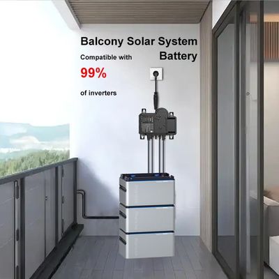 Plug And Play 800W Balkon Sistem PV Dengan LiFePO4 Baterai / Micro Inverter