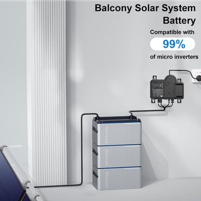 Micro Inverter Balkon Solar System 800w Balkon Baterai Surya Dengan Panel Surya