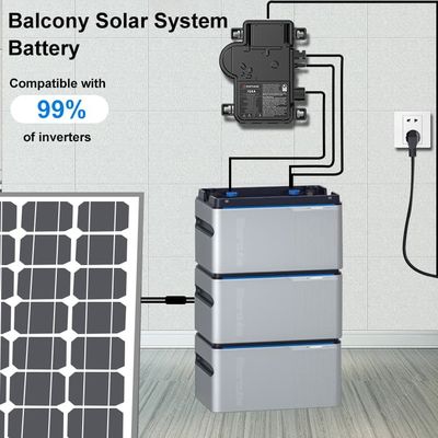 Plug And Play 800w Balkon Solar System Dengan Baterai Dan Inverter Panel Surya