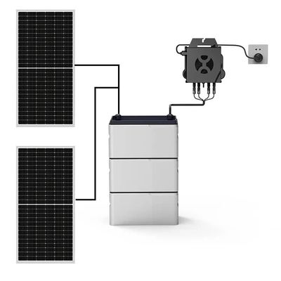 Sistem penyimpanan surya balkon lengkap LiFePO4 Baterai 800w Dengan Inverter Mikro