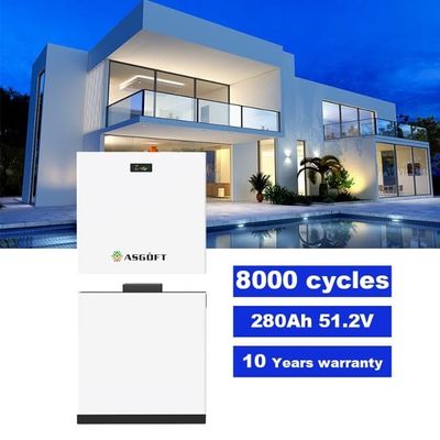 51.2V 280Ah 15kWh LiFePO4 Lithium Baterai Bms yang dapat ditumpuk 10kWh 20kWh Pv Storage