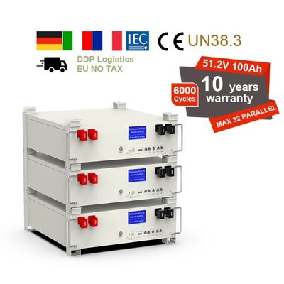 48V 5kWh 100Ah LiFePO4 Paket Baterai Lithium Ion Baterai penyimpanan energi ditumpuk