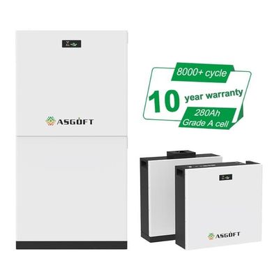 10 Tahun Garansi 51.2V 280Ah 15kWh Lifepo4 Baterai penyimpanan energi yang dapat ditumpuk