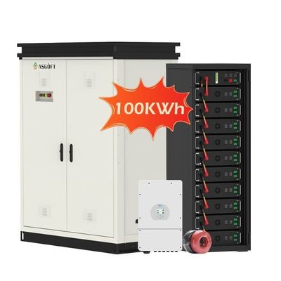 100kwh hiduppo4 baterai tegangan tinggi wadah penyimpanan energi industri komersial